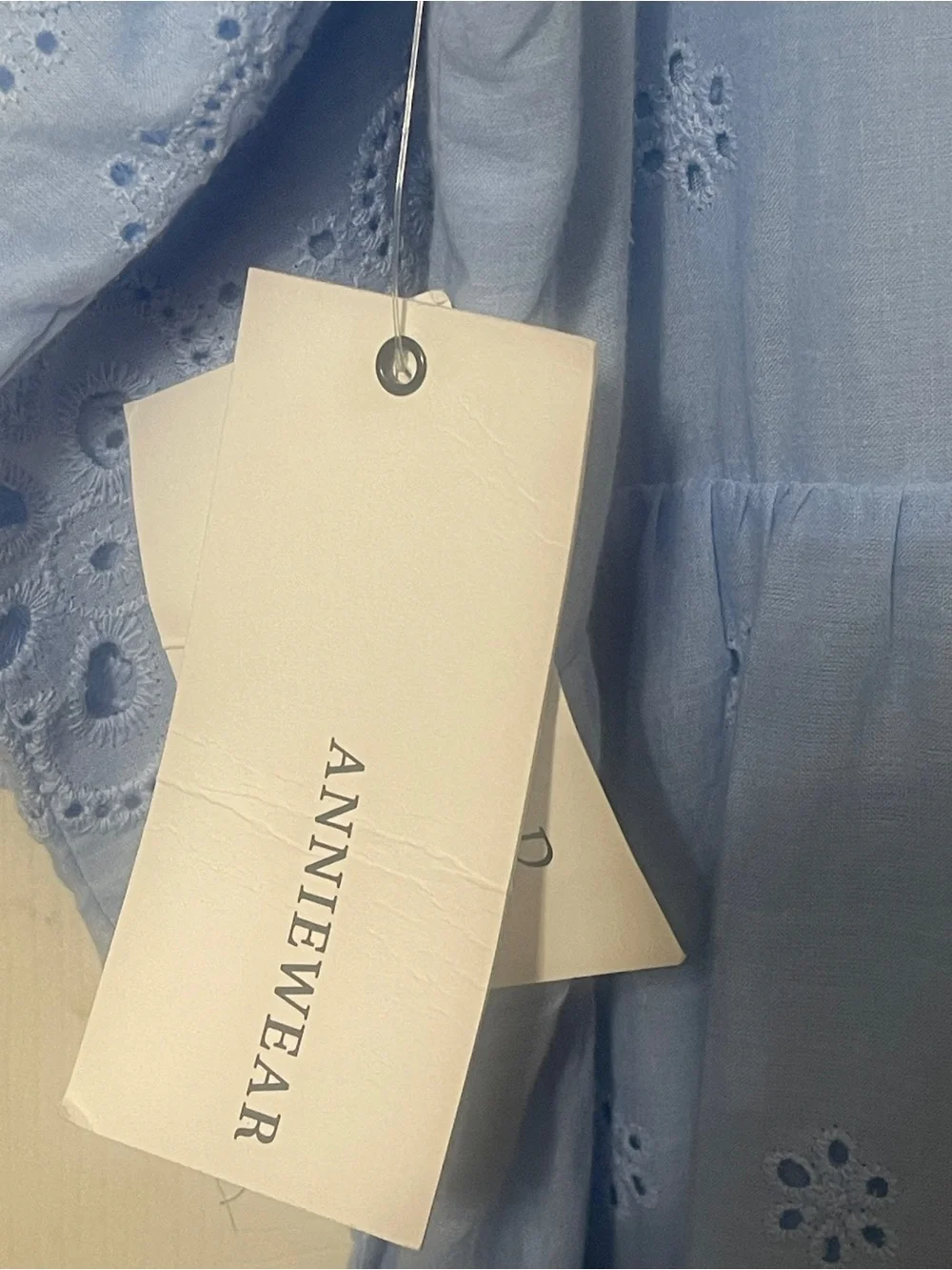 Anniewear Boutique Sky Blue Lined Baby Doll Eyelet Dress Size XL NWT - Picture 7 of 11